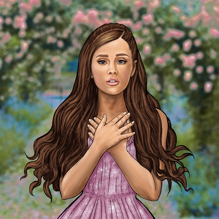 Ilustración digital de Ariana Grande por Juan Da Corte