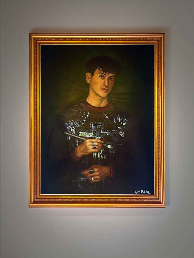 oil painting of a self portrait of juan da corte