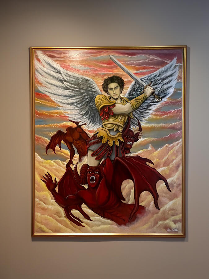 Classical oil painting of Saint Michael Archangel by Juan Da Corte