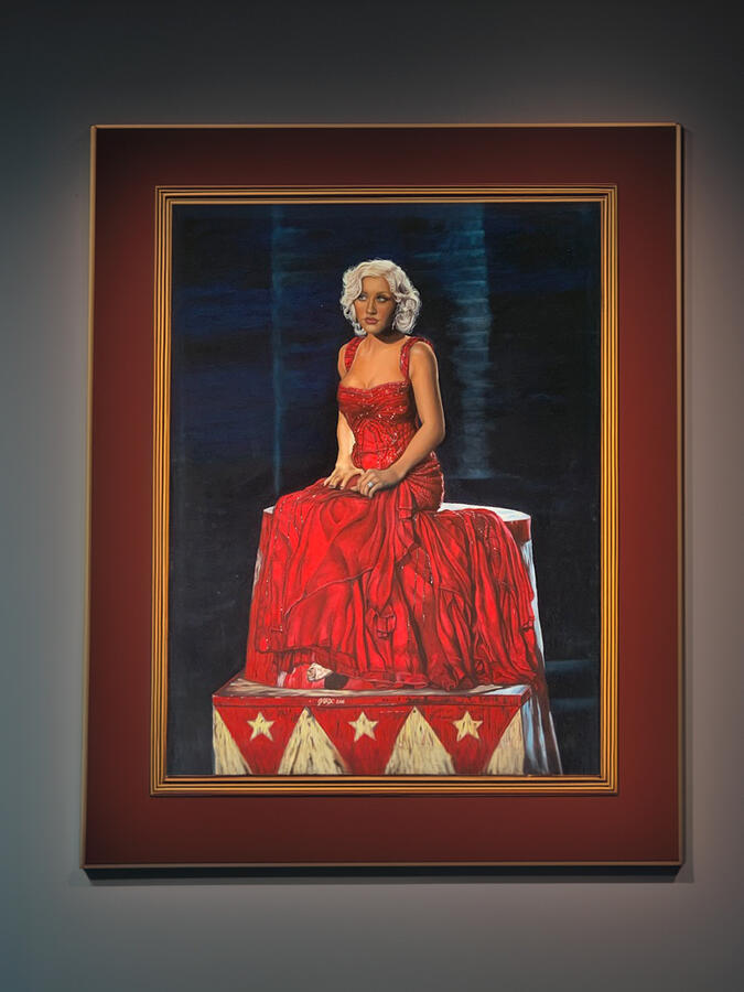 Realistic oil painting portrait of Christina Aguilera by Juan Da Corte